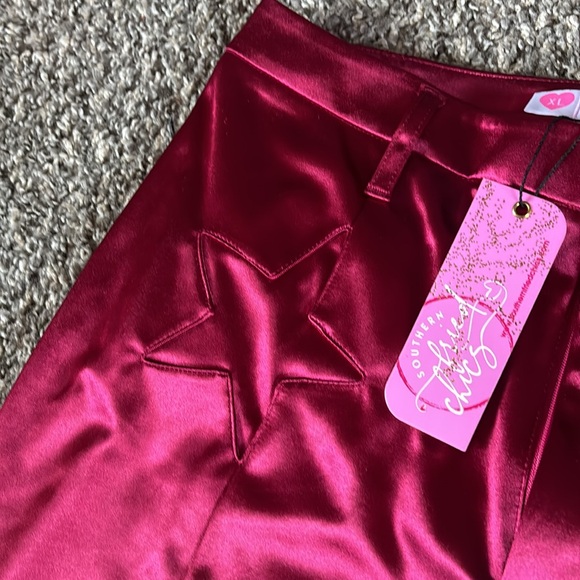 Southern Fried Chics silky flare pants - Picture 3 of 4